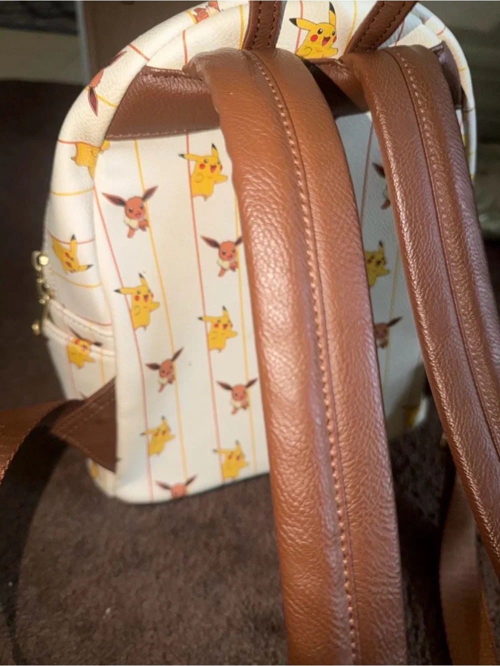 Loungefly Authentic Pokemon Pikachu & Eevee Pattern Backpack